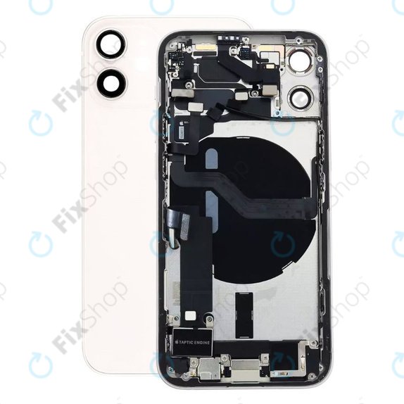 Apple iPhone 12 Mini - Hátsó Ház Apró Alkatrészekkel (White)