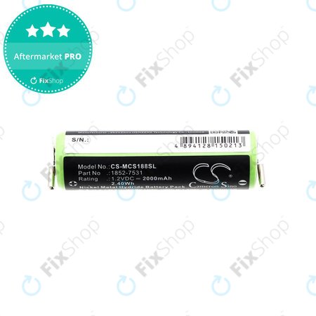 Akkumulátor Moser Easy Style 1881, 2000mAh, Ni-MH, 1.2V, 1852-7531, HQ