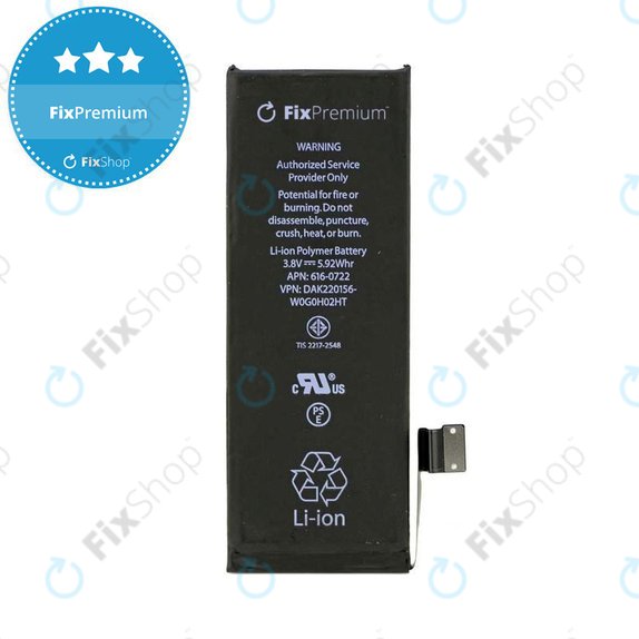 Akkumulátor iPhone 5S, 1560mAh, FixPremium
