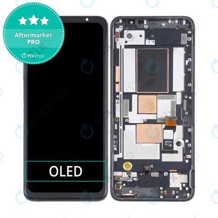Asus ROG Phone 5 ZS673KS - LCD Kijelző + Érintőüveg + Keret (Phantom Black) OLED