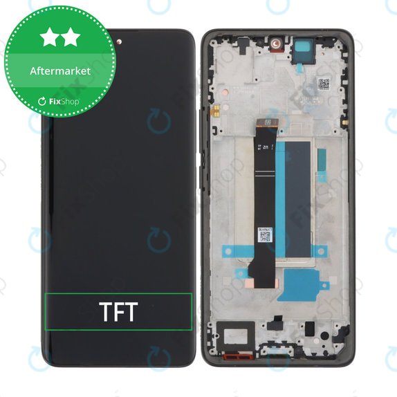 Xiaomi Redmi Note 13 Pro+ 23090RA98C - LCD Kijelző + Érintőüveg + Keret (Fushion Black) TFT