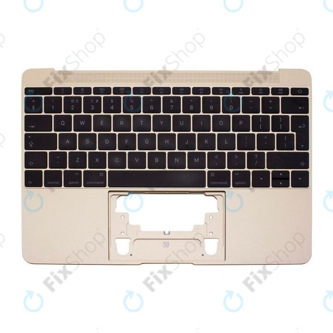 Apple MacBook 12" A1534 (Early 2015 - Mid 2017) - Felső Billentyűzet Keret + Billentyűzet UK (Gold)