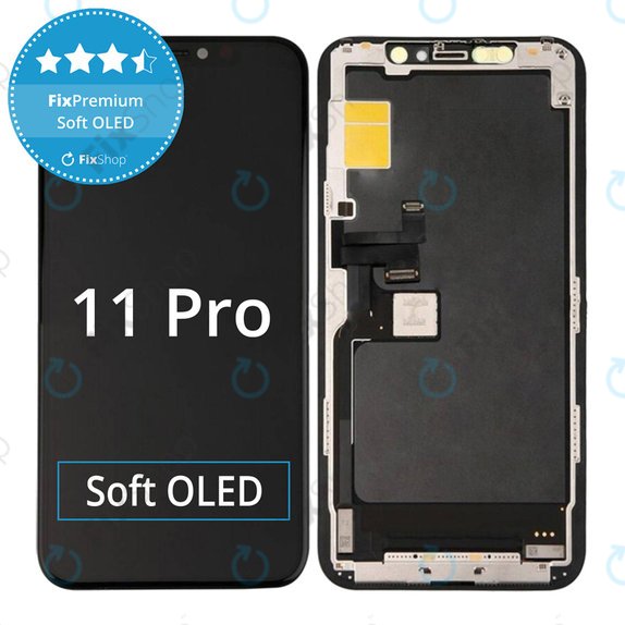 Kijelző Soft OLED iPhone 11 Pro, Érintőüveg kerettel, FixPremium