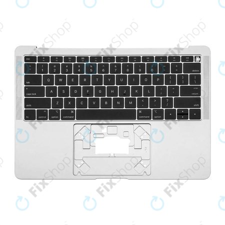 Apple MacBook Air 13" A1932 (2018 - 2019) - Felső Billentyűzet Keret + Billentyűzet US (Silver)