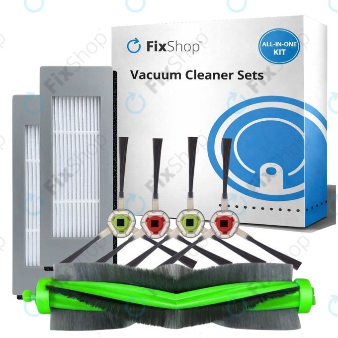 Pótalkatrész készlet iRobot Roomba Combo 1138, Ecovacs Deebot Ozmo 930 robotporszívóhoz (1x Főkefe, 2x Szűrők, 2 pár oldalkefe)