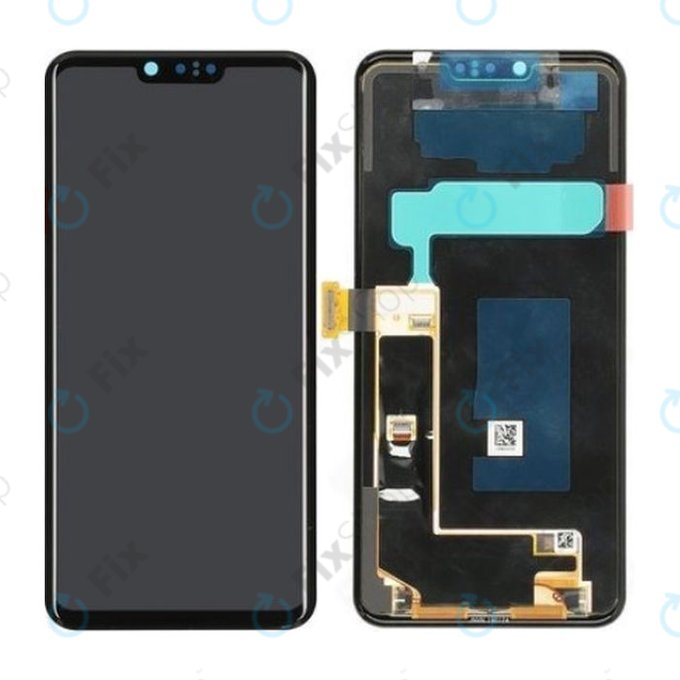 LG G8 ThinQ - LCD Kijelző + Érintőüveg + Keret (Platinum Gray)