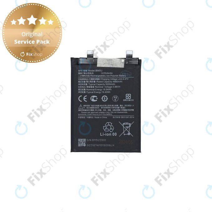 Xiaomi Redmi Note 13 Pro+ 23090RA98C - Akkumulátor BM5U 5000mAh - 1330103000037B Genuine Service Pack