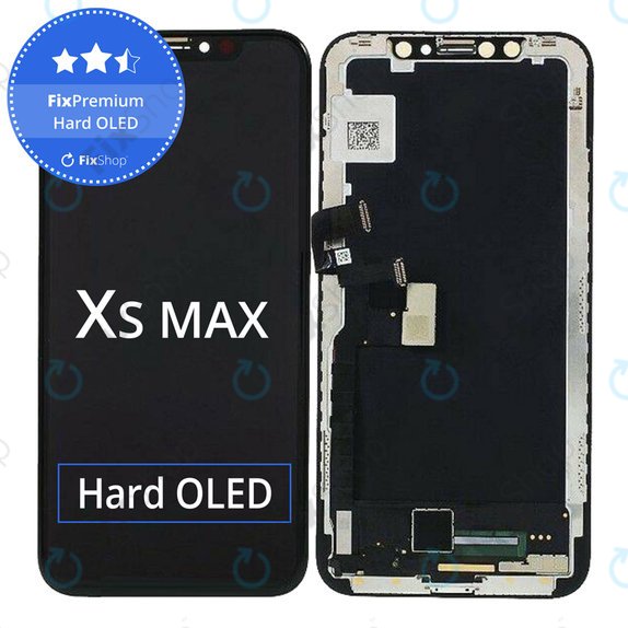 Kijelző Hard OLED iPhone XS Max, Érintőüveg kerettel, FixPremium