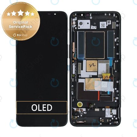 Asus ROG Phone 5s, 5s Pro ZS676KS - LCD Kijelző + Érintőüveg + Keret (Blue) - 90AI0092-R20020 Genuine Service Pack