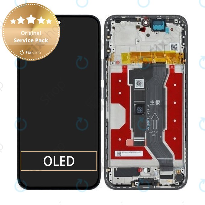 Honor 400 - LCD Kijelző + Érintőüveg + Keret (Midnight Black) - 0235APNR Genuine Service Pack