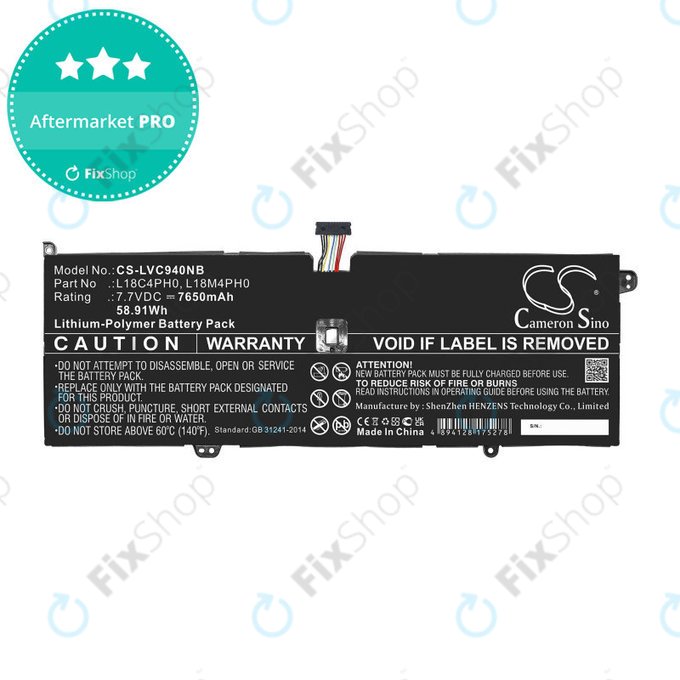 Akkumulátor Lenovo Yoga C940, 7650mAh, Li-Pol, 7.7V, L18C4PH0, HQ