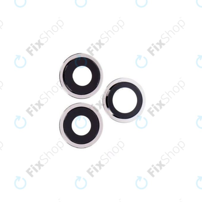 Apple iPhone 12 Pro - Visszapillantó Üveg Kerettel (Silver) - 3db