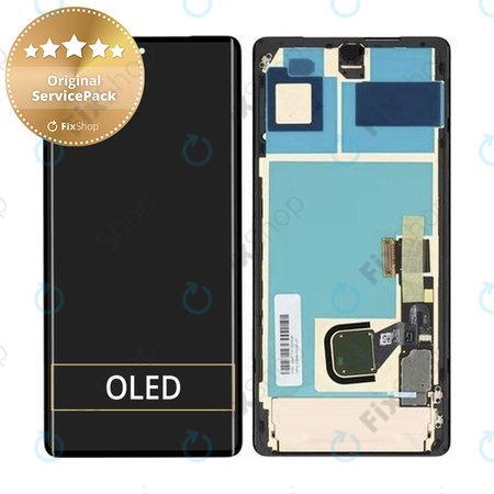 Google Pixel 7 Pro GP4BC GE2AE - LCD Kijelző + Érintőüveg + Keret - G949-00290-01 Genuine Service Pack