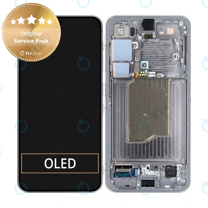 Samsung Galaxy S25 - LCD Kijelző + Érintőüveg + Keret (Silver Shadow) - GH82-36329A Genuine Service Pack