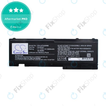 Akkumulátor Lenovo Thinkpad T420s, T420si, 3600mAh, Li-Ion, 11.1V, 0A36287, HQ