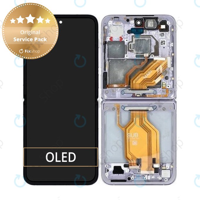 Xiaomi Mix Flip 2405CPX3DC - LCD Kijelző + Érintőüveg + Keret (Purple) - 560003000N800 Genuine Service Pack