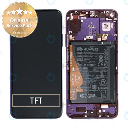 Huawei Nova 5T - LCD Kijelző + Érintőüveg + Keret + Akkumulátor (Midsummer Purple) - 02353EBH Genuine Service Pack