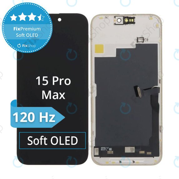 Kijelző Soft OLED iPhone 15 Pro Max, Érintőüveg kerettel, DIAGNOSTIC