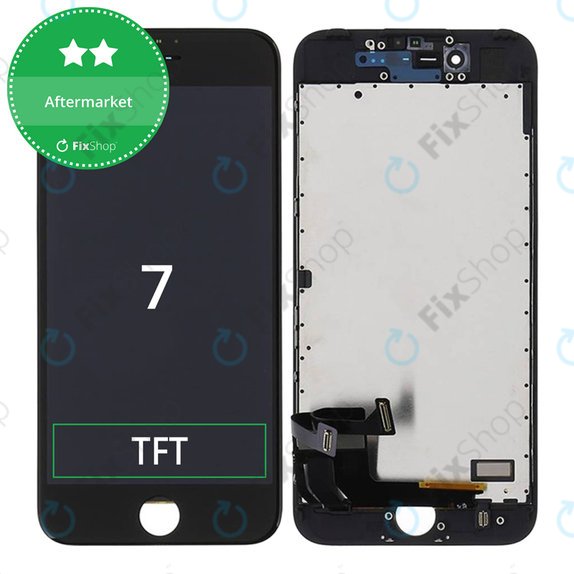 Kijelző iPhone 7, Black, Érintőüveg kerettel
