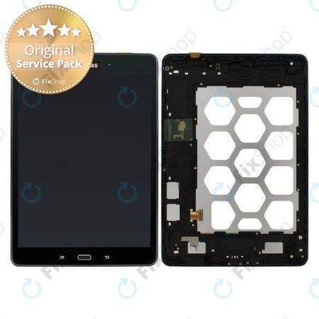 Samsung Galaxy Tab A 9.7 T550 - LCD Kijelző + Érintőüveg + Keret (Black) - GH97-17400D Genuine Service Pack