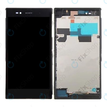 Sony Xperia Z Ultra XL39H - LCD Kijelző + Érintőüveg + Keret (Fekete) - 1275-5108