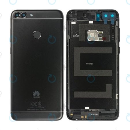 Huawei P Smart FIG-L31 - Akkumulátor Fedőlap + Ujjlenyomat Érzékelő (Fekete) - 02352NCC, 02351TEF Genuine Service Pack
