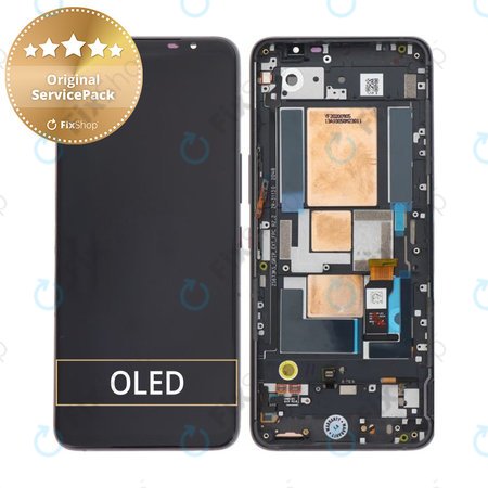 Asus ROG Phone 5 ZS673KS - LCD Kijelző + Érintőüveg + Keret (Phantom Black) - 90AI0051-R20021 Genuine Service Pack