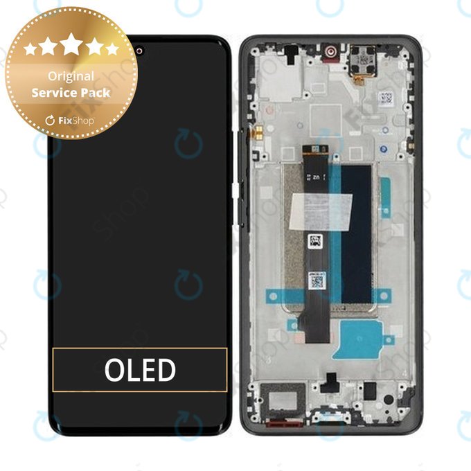 Xiaomi Redmi Note 13 Pro+ 23090RA98C - LCD Kijelző + Érintőüveg + Keret (Midnight Black) - 560002N16U00 Genuine Service Pack