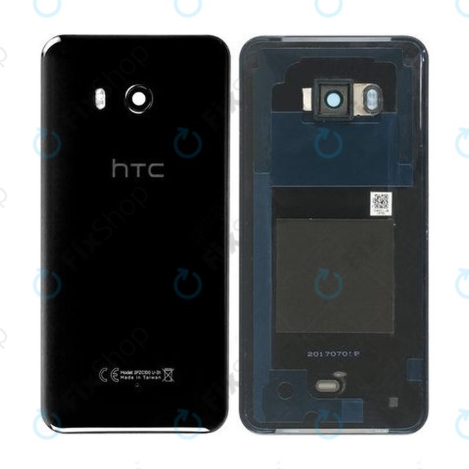 HTC U11 - Akkumulátor Fedőlap (Fekete) - 74H03337-13M Genuine Service Pack