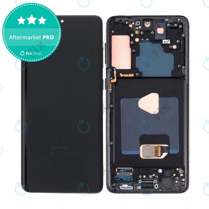 Samsung Galaxy S21 Plus G996B - LCD Kijelző + Érintőüveg + Keret (Phantom Black) OLED