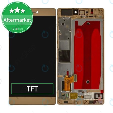 Huawei P8 - LCD Kijelző + Érintőüveg + Keret (Gold) TFT