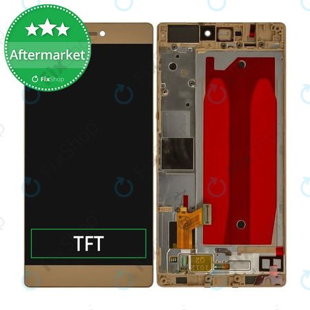 Huawei P8 - LCD Kijelző + Érintőüveg + Keret (Gold) TFT