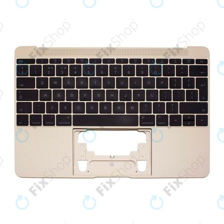 Apple MacBook 12" A1534 (Early 2015 - Mid 2017) - Felső Billentyűzet Keret + Billentyűzet UK (Gold)