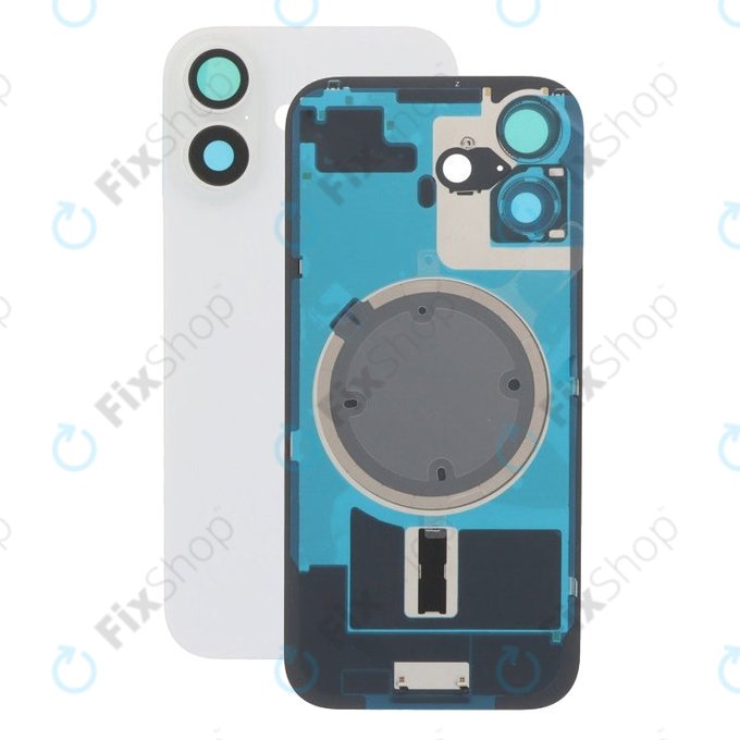 Apple iPhone 17 - Hátsó üveg + Kamera lencse + Fémlemez + Magsafe mágnes (White)