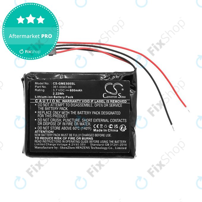 Akkumulátor Garmin Edge 500, 600mAh, Li-Ion, 3.7V, 361-0043-00, HQ