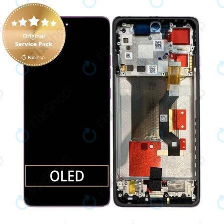 Motorola Edge 60 Pro - LCD Kijelző + Érintőüveg + Keret (Sparkling Grape) - 5D68C30047 Genuine Service Pack