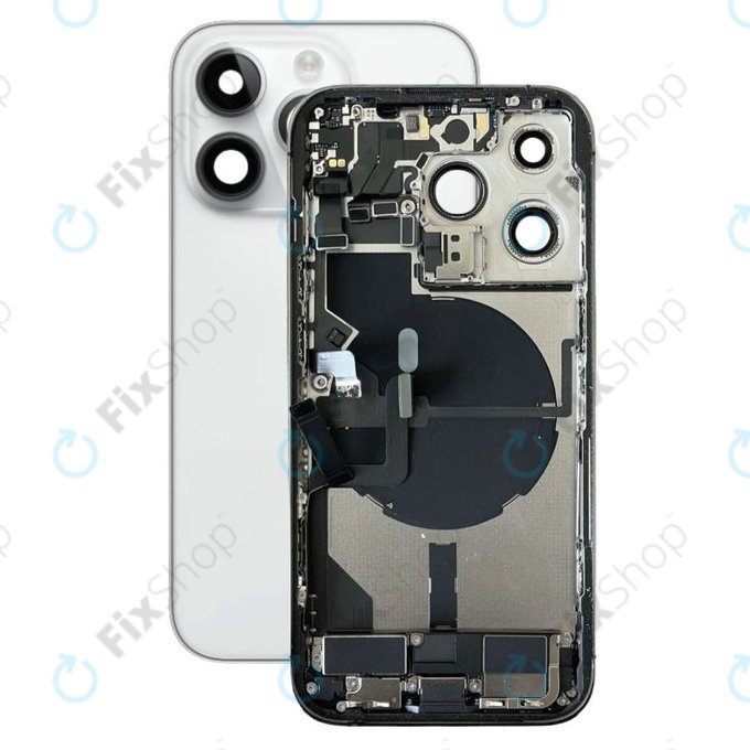 Apple iPhone 14 Pro - Hátsó Ház Apró Alkatrészekkel (Silver)