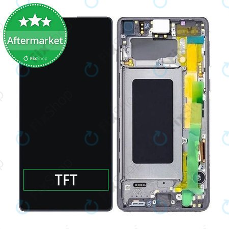 Samsung Galaxy S10 Lite G770F - LCD Kijelző + Érintőüveg + Keret (Prism Black) TFT