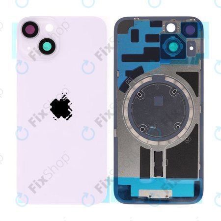 Apple iPhone 14 - Hátsó üveg + Kamera lencse + Fémlemez + Magsafe mágnes (Purple)