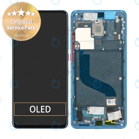 Xiaomi Mi 9T, Mi 9T Pro - LCD Kijelző + Érintőüveg + Keret (Glacier Blue) - 561010032033, 561010031033 Genuine Service Pack