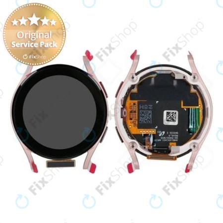 Samsung Galaxy Watch 5 40mm R900 - LCD Kijelző + Érintőüveg + Keret (Pink Gold) - GH82-30040D Genuine Service Pack
