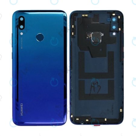 Huawei P Smart (2019) - Akkumulátor Fedőlap + Ujjlenyomat Érzékelő (Aurora Blue) - 02352HTV, 02352JFD Genuine Service Pack