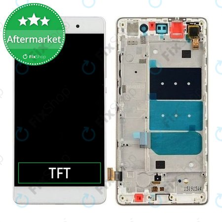 Huawei P8 lite - LCD Kijelző + Érintőüveg + Keret (White) TFT