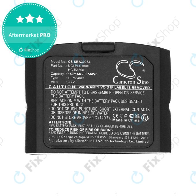 Akkumulátor Sennheiser IS 410, IS 4200, RR 4200, SET 830, SET 840, 150mAh, Li-Pol, 3.7V, HC-BA300, HQ