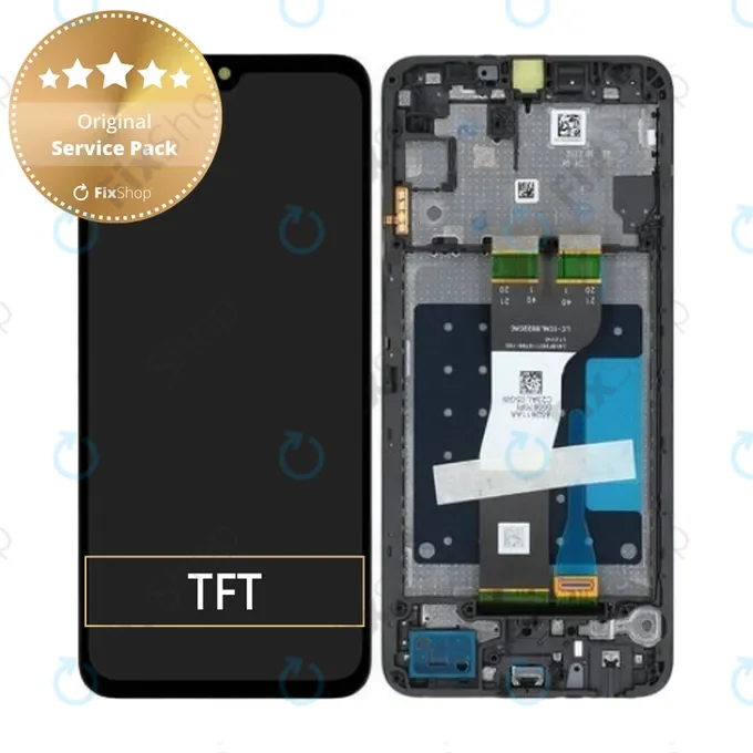 Samsung Galaxy A05s A057G - LCD Kijelző + Érintőüveg + Keret (Black) - GH81-24364A, GH81-24365A Genuine Service Pack