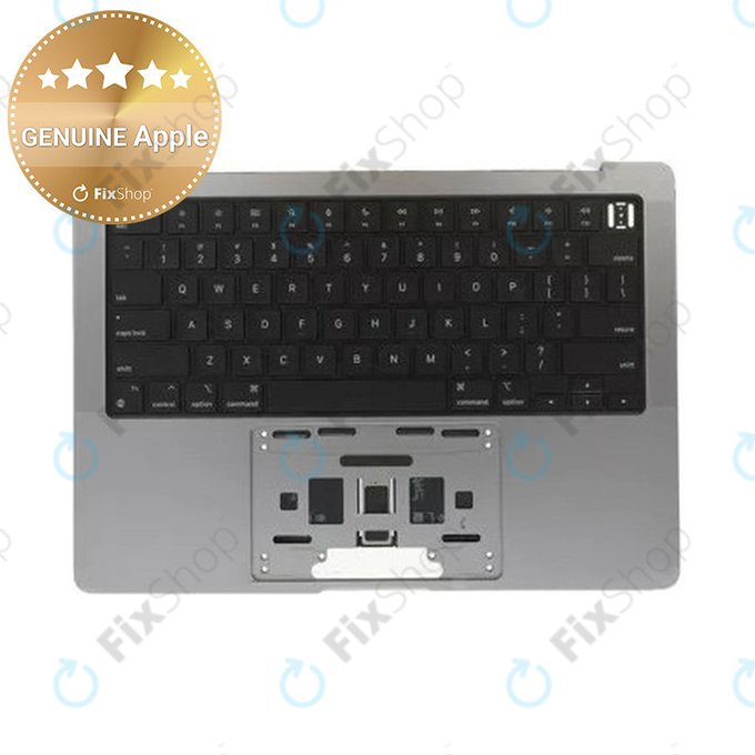 Felső billentyűzetkeret MacBook Pro 14", A2442 (2021), A2779 (2023), US billentyűzettel és akkumulátorral, Space Gray, 661-32210, Genuine Apple