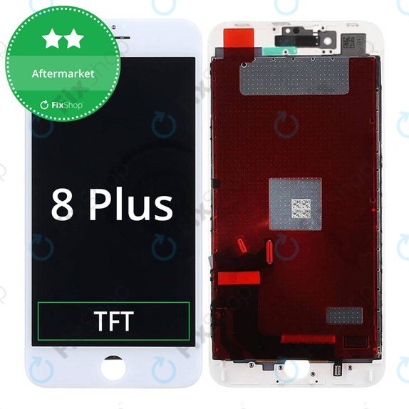 Kijelző iPhone 8 Plus, White, Érintőüveg kerettel