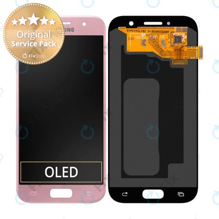 Samsung Galaxy A5 A520F (2017) - LCD Kijelző + Érintőüveg (Peach Cloud) - GH97-19733D, GH97-20135D Genuine Service Pack