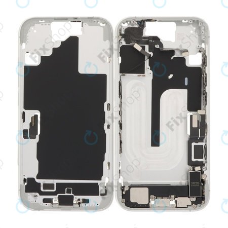 Apple iPhone 16 - Középső Keret + Bekapcsoló-, Hangerő- és Kamera Gombok (White)