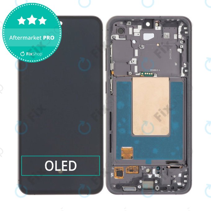 Samsung Galaxy S24 FE S721B - LCD Kijelző + Érintőüveg + Keret (Graphite) OLED